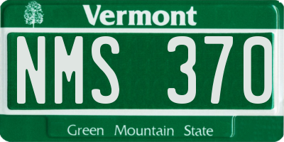 VT license plate NMS370
