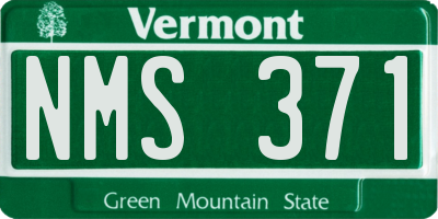 VT license plate NMS371