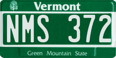 VT license plate NMS372