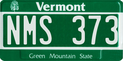 VT license plate NMS373