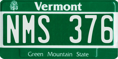 VT license plate NMS376