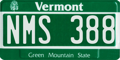 VT license plate NMS388