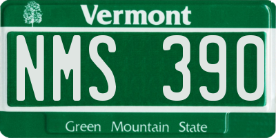 VT license plate NMS390