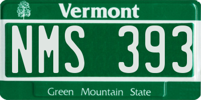 VT license plate NMS393