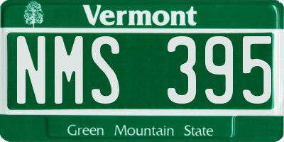 VT license plate NMS395