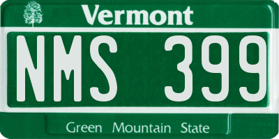 VT license plate NMS399
