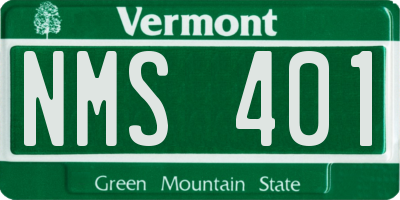VT license plate NMS401