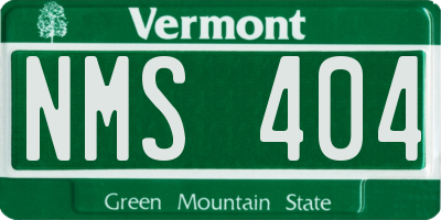 VT license plate NMS404