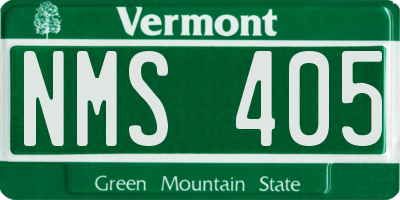 VT license plate NMS405