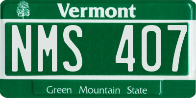 VT license plate NMS407