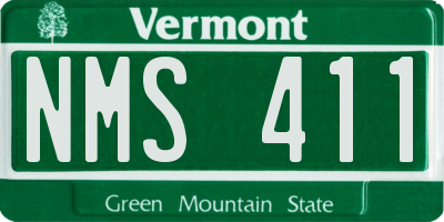 VT license plate NMS411