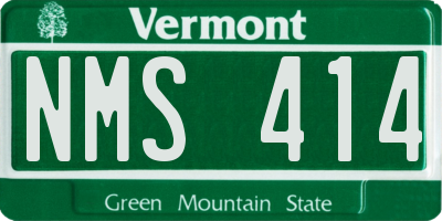 VT license plate NMS414