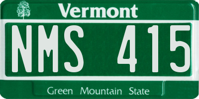 VT license plate NMS415