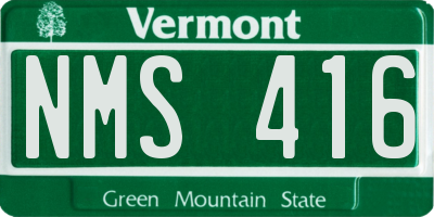 VT license plate NMS416