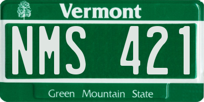 VT license plate NMS421