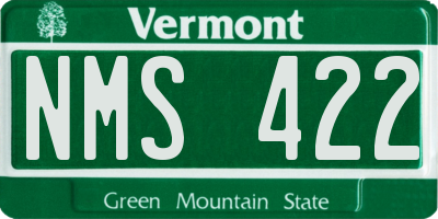 VT license plate NMS422