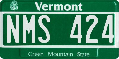 VT license plate NMS424