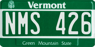 VT license plate NMS426