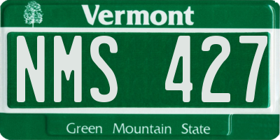 VT license plate NMS427