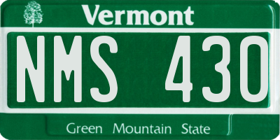 VT license plate NMS430