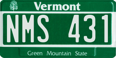 VT license plate NMS431