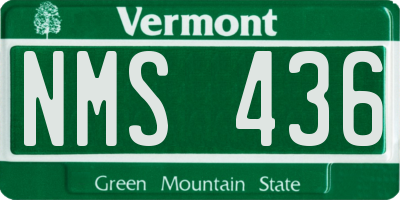 VT license plate NMS436