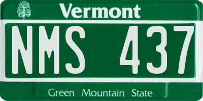 VT license plate NMS437