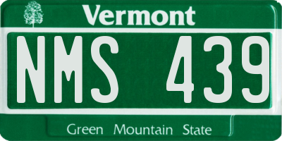 VT license plate NMS439
