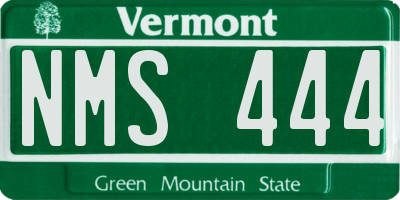 VT license plate NMS444