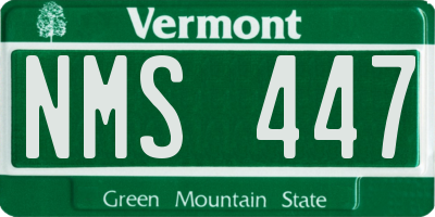 VT license plate NMS447