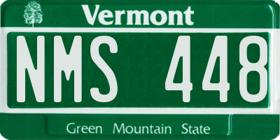 VT license plate NMS448
