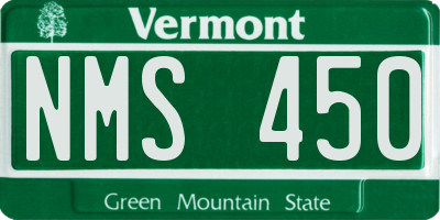 VT license plate NMS450