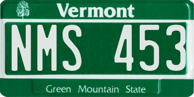 VT license plate NMS453