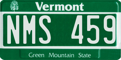 VT license plate NMS459