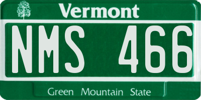 VT license plate NMS466