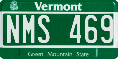 VT license plate NMS469