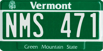 VT license plate NMS471