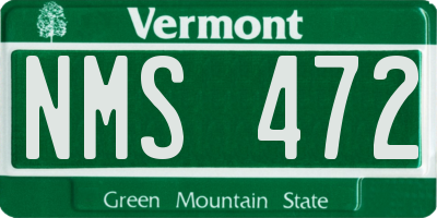 VT license plate NMS472