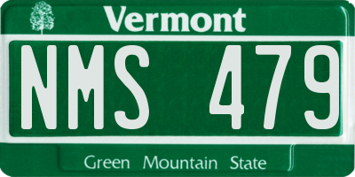 VT license plate NMS479