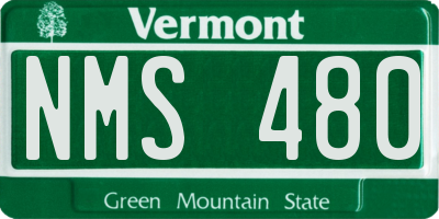 VT license plate NMS480