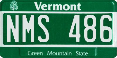 VT license plate NMS486