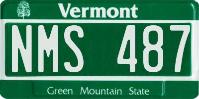 VT license plate NMS487