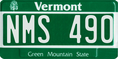VT license plate NMS490