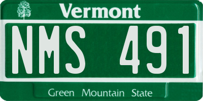 VT license plate NMS491