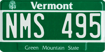 VT license plate NMS495