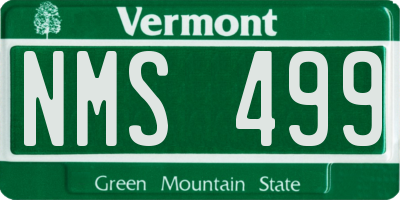 VT license plate NMS499