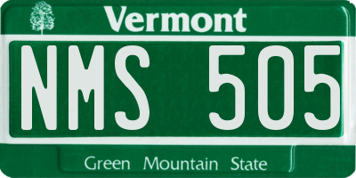 VT license plate NMS505