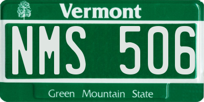 VT license plate NMS506