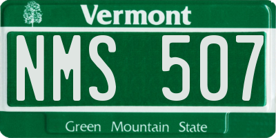VT license plate NMS507