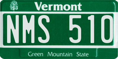VT license plate NMS510